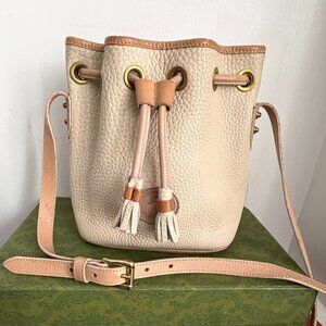 Dooney & Bourke Vintage USA 90s Mini Small Drawstring Bucket Crossbody Bag Pouch